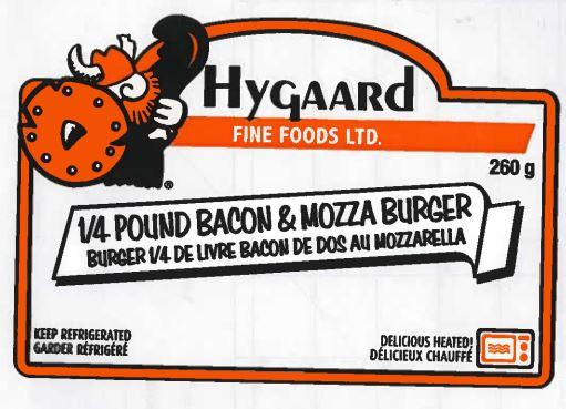 Hygaard Fine Foods Ltd.: 1/4 Pound Bacon and Mozza Burger