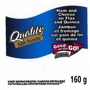 Quality fast foods: Ham and Cheese on Flax and Quinoa
