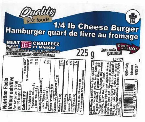 Quality fast foods: 1/4 lb Cheese Burger – 2 pack