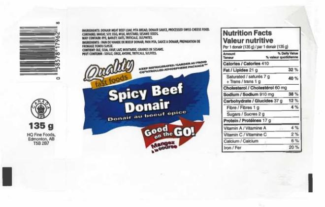 Quality fast foods: Spicy Beef Donair