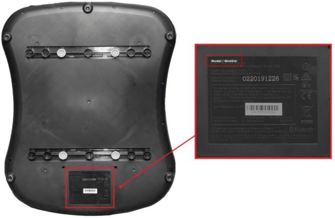 Location of model number of a MamaRoo
