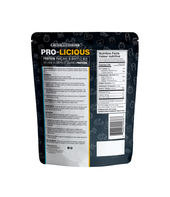 Cache Cuisine - Pro-licious Protein Pancake and Waffle Mix - 340 g - back