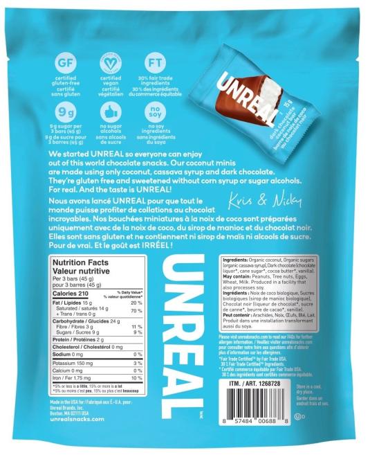 Unreal - Dark Chocolate Coconut Minis - 454 g - back