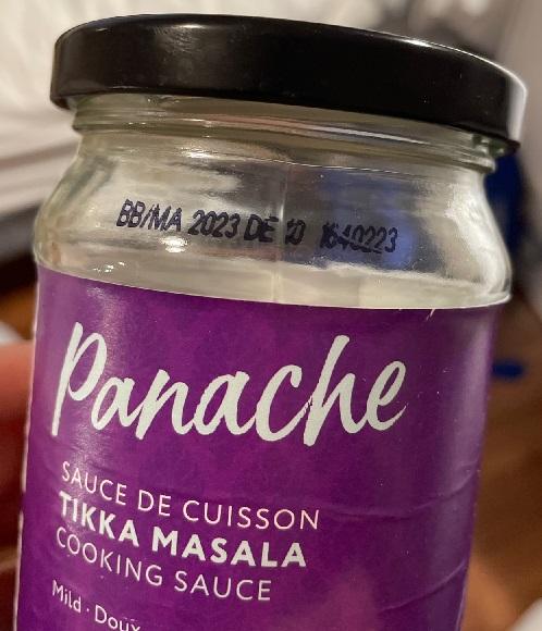 Panache - Tikka Masala Cooking Sauce - 400 mL - lot code
