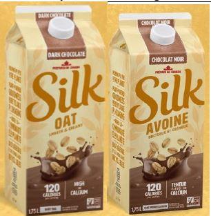 Silk - Oat Beverage Dark Chocolate - 1.75 L - Front, Back