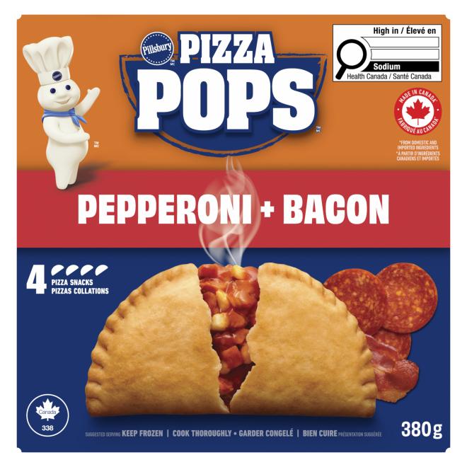 Pillsbury - Pizza Pops Pepperoni + Bacon - 4 count - Front