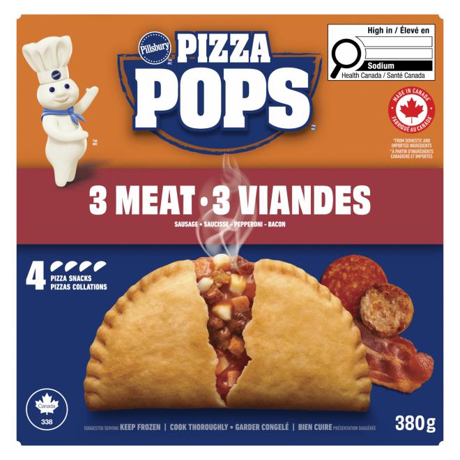 Pillsbury -Pizza Pops 3 Meat - 4 count - Front