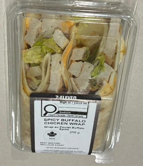 7-Eleven - Spicy Buffalo Chicken Wrap - 256 g - Product (black border)