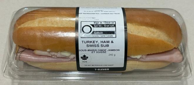 7-Eleven - Turkey, Ham &amp; Swiss Sub - 240 g - Product