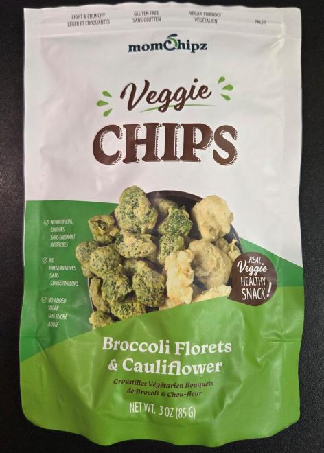 Momchipz brand Veggie Chips (Broccoli Florets & Cauliflower) recalled due to undeclared wheat