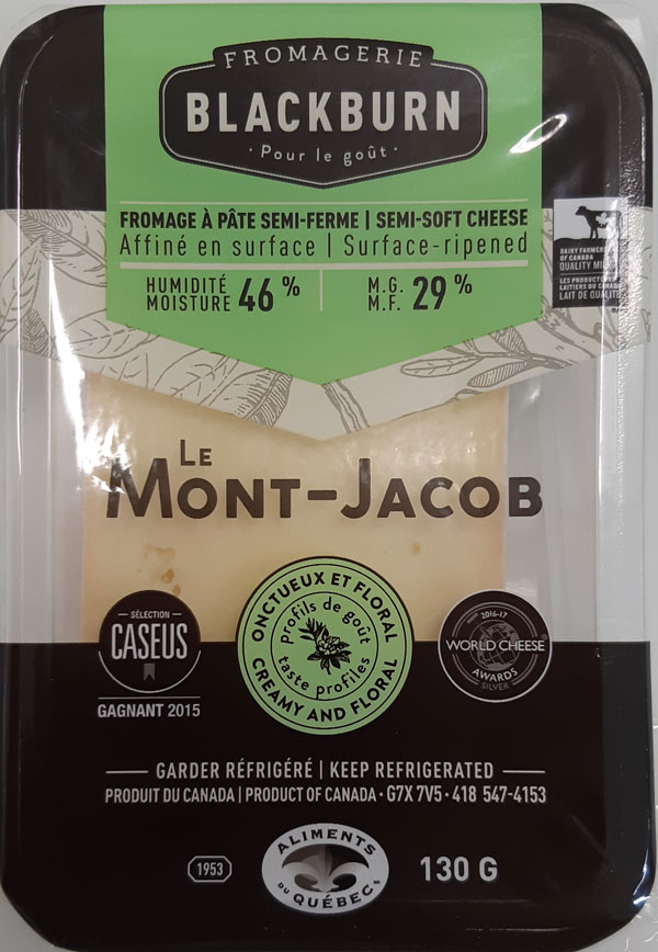 Fromagerie Blackburn – Le Mont-Jacob semi-soft cheese – 130 grams (front)