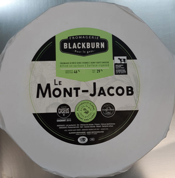 Fromagerie Blackburn – Le Mont-Jacob semi-soft cheese – Variable weight – cheese wheels (front)