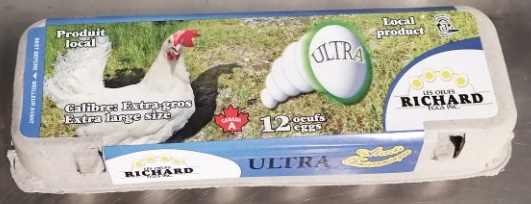 Les Oeufs Richard Eggs Inc. – Extra large size Ultra Eggs – 12 eggs