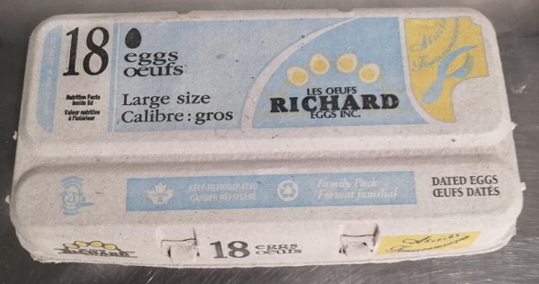 Les Oeufs Richard Eggs Inc. – Large size eggs – 12 eggs