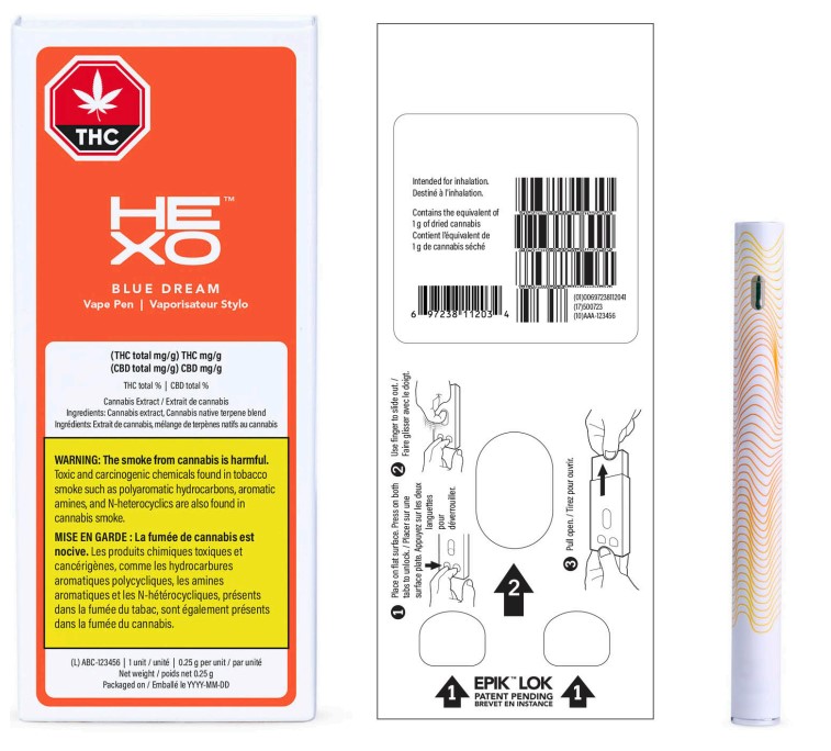HEXO Blue Dream All-in-One Disposable Vape Pen 