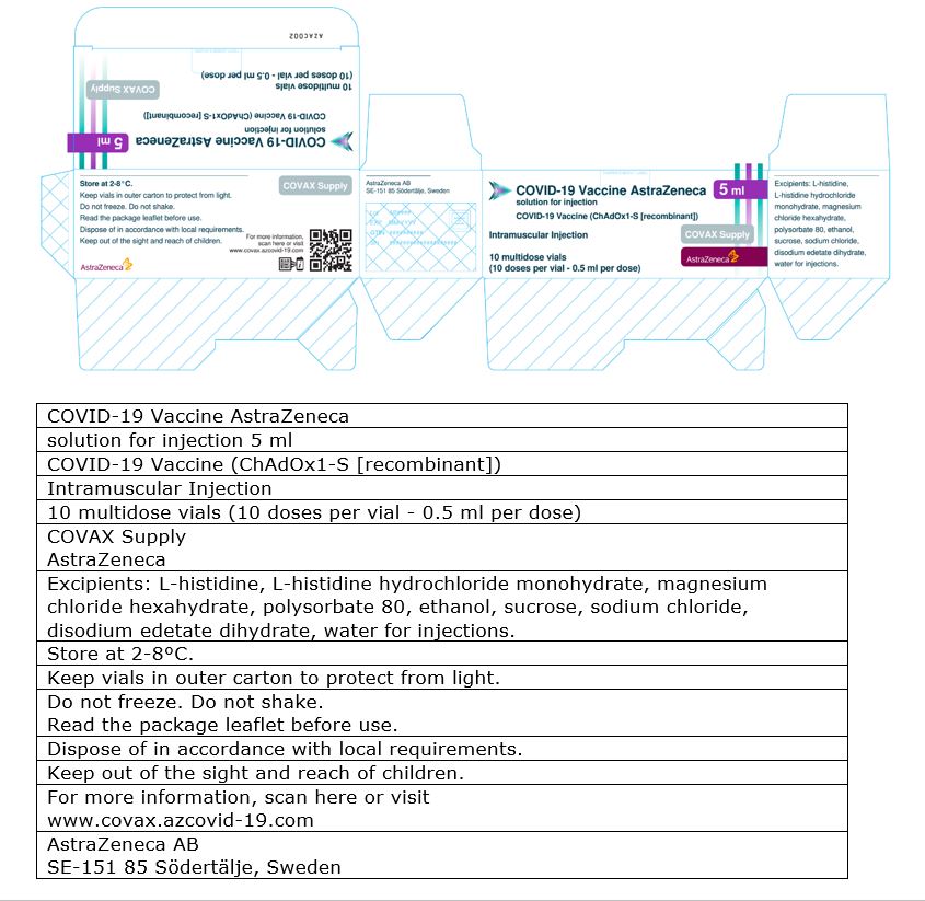 Appendix A: Carton labels for AstraZeneca COVID-19 Vaccine with English-only labelling (COVAX-labelled supply)