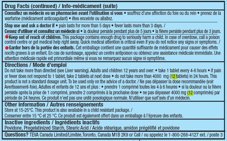 Incorrect dosage information on back of label